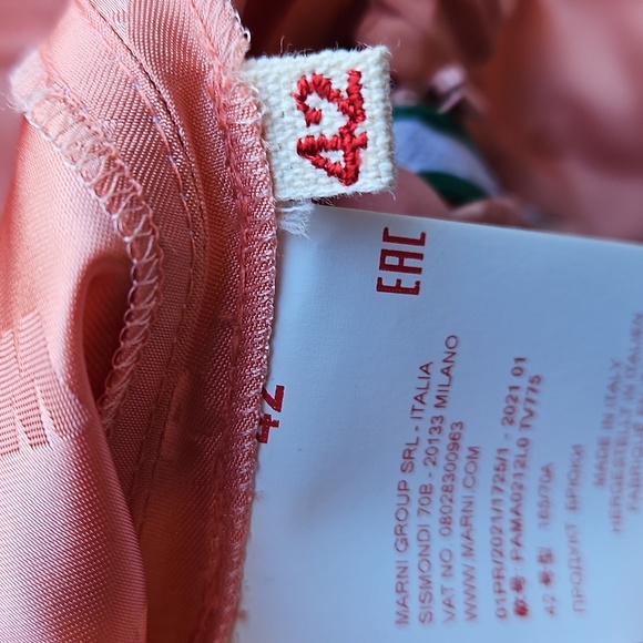 Marni Coral Satin Stripe Track Pants 42 Italy/ 6 US NWT - Picture 9 of 12